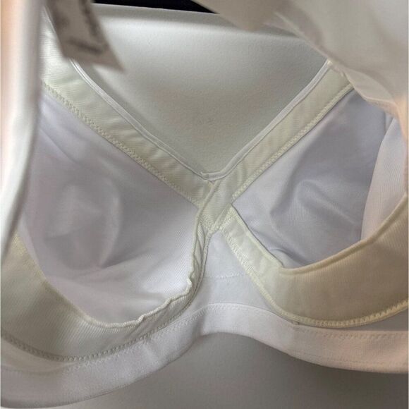 Glamorise Womens Full-Figure White Lace Support Bra 42D Adjustable Straps - Picture 3 of 7